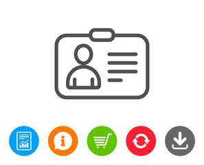 ID card line icon. User Profile sign.