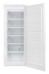 White refrigerator isolated on white background