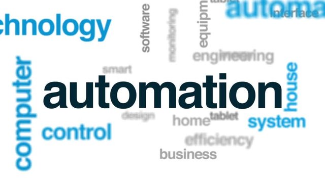 Automation animated word cloud, text design animation.