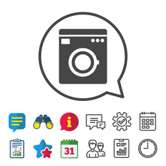 Washing machine icon. Home appliances symbol.