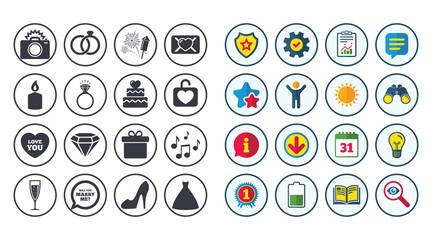 Set of Wedding and Engagement icons.