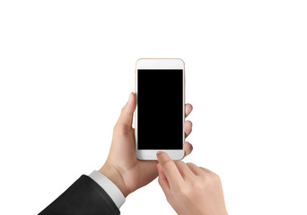 Touch screen smartphone in hand