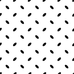 Black and white repeating abstract geometric ellipse pattern - vector background design from curved oval shapes