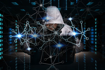 Hacker accessing to personal data information with a computer 3D rendering