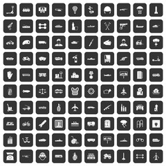 100 burden icons set black