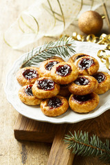 Christmas cookies on white plate
