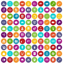 Fototapeta na wymiar 100 business process icons set color