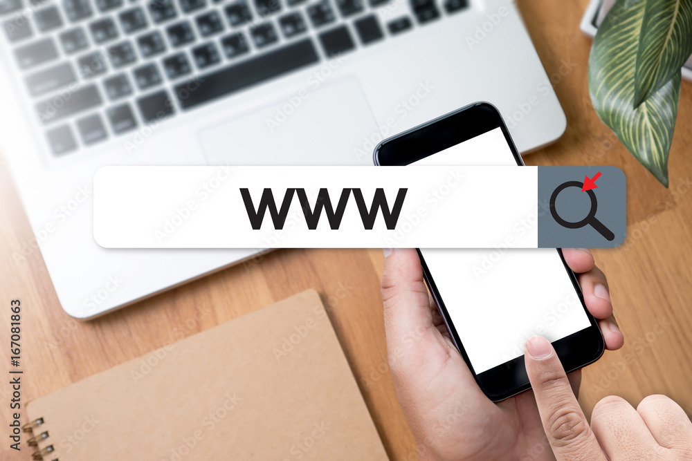 Poster www website online internet web page computer browser connection network concept to use www