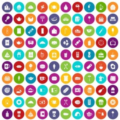 100 cafe icons set color