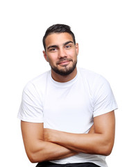 Young man portrait on white