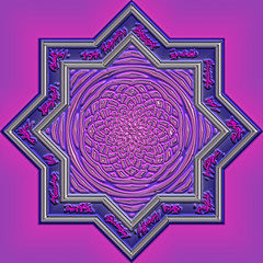 3d illustration - abstrakt achteck prnament