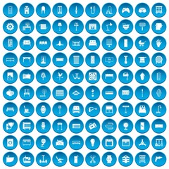 100 furnishing icons set blue