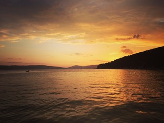Sunset in Hvar Island in Croatia