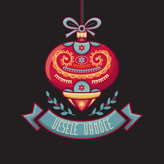 Czech language. Vesele Vanoce. Christmas message. 