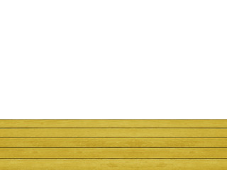 Wood table top on white background