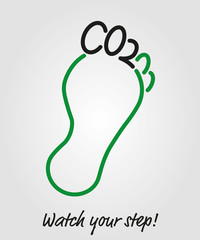 Carbon Footprint icon Environmental Awareness Poster or card
