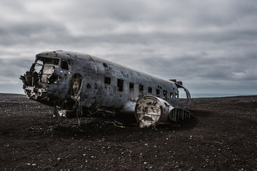 Fototapeta na wymiar Plane wreck - Solheimasandur, Iceland