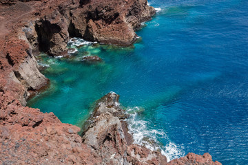 rocks with ocean blue water
