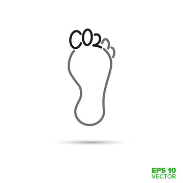 Carbon Footprint Vector Icon. Foot with CO2 symbol as toes.