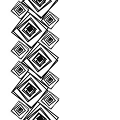 Monochrome frame abstractionism style. Seamless border for design. Black and white background. Minimalistic art tiles.