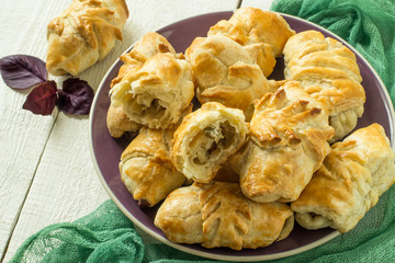 Tasty vegetable rolls with eggplant and cheese