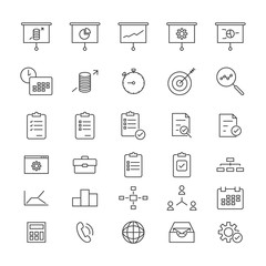 Project Manadgement Line Icons