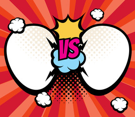Slag versus, vs battle background with empty frames for names vector illustration