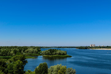 Obraz premium View on a river Dnieper on summer