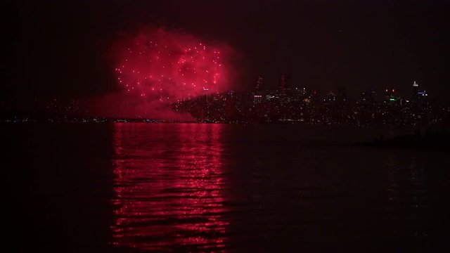 English Bay Fireworks, Vancouver British Columbia 4K UHD. Summer fireworks over English Bay. 4K. UHD.
