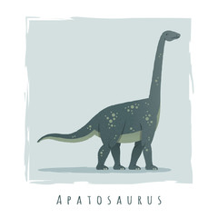 Cartoon print of apatosaurus