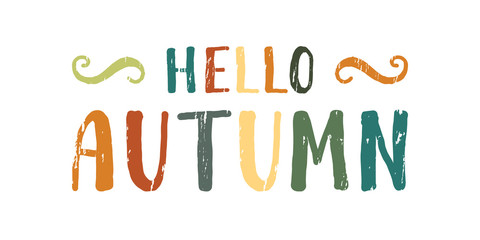 Hello autumn inscription.
