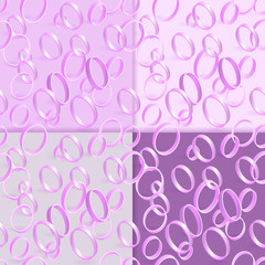 Seamless pattern with circles in four variations of background. Vector illustration