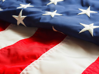 Folded American flag using as background