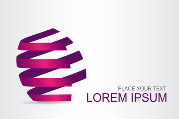 Logo stylized spherical surface with abstract shapes