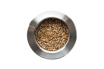 Buckwheat in the container.