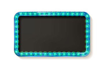 Bright red marquee with light bulbs