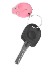Car key with piggy bank trinket
