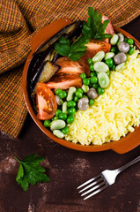 Yellow rice with vegetables