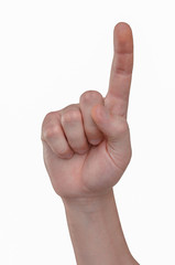 Gesture with your finger when you press the button