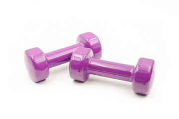 Pink Dumbbell isolated on white background