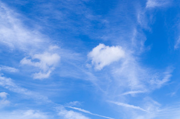 clear blue sky with some white. background, nature.