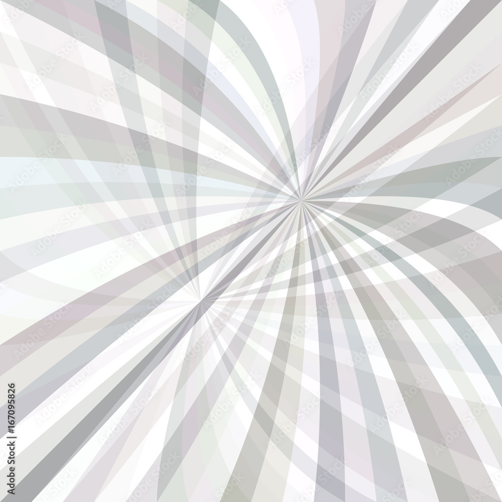 Poster curved ray burst background - vector graphic from curves in light grey tones with opacity effect