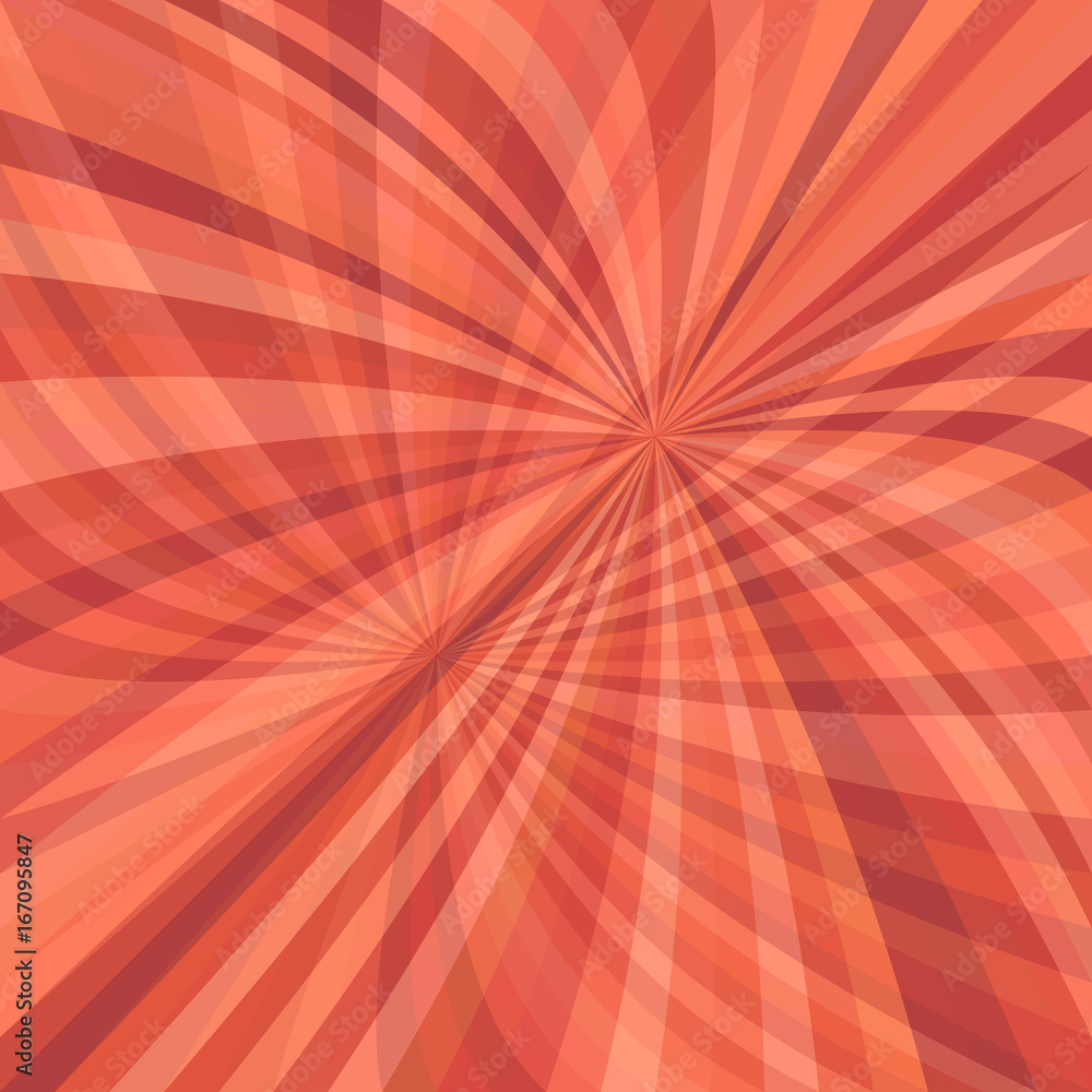 Poster curved ray burst background - vector design from curved rays in red tones with opacity effect
