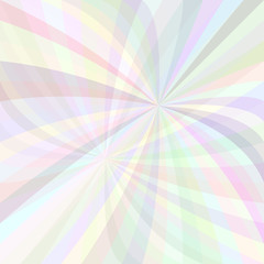 Abstract curved ray burst background - vector illustration from light colored curved rays in pale colors