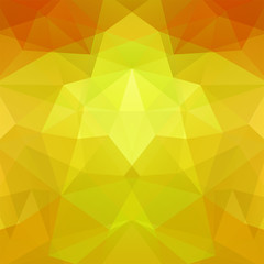 Fototapeta na wymiar Background made of yellow, orange triangles. Square composition with geometric shapes. Eps 10