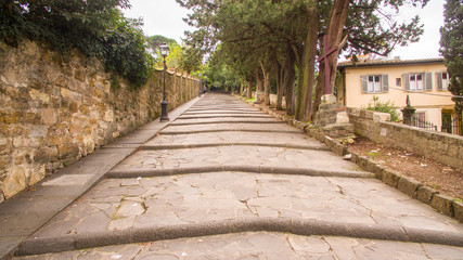 Path boardwalk for go to Florence city view