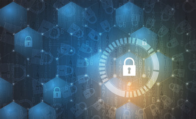 Cyber security and information or network protection. Future technology web services for business and internet project