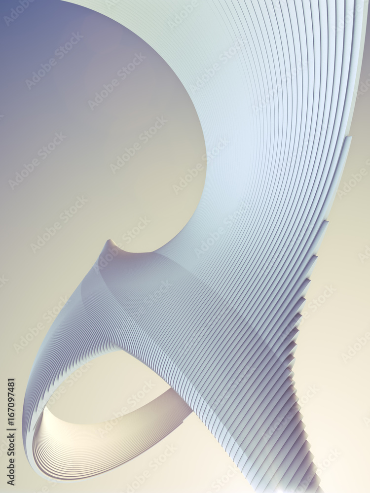 Poster white stripe pattern futuristic background. 3d render illustration