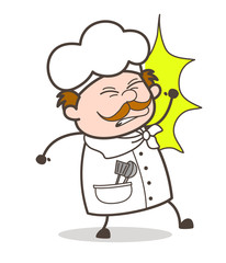 Cartoon Chef Bumped Up Vector Illustration