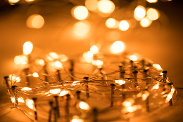 wire on network with bokeh light background